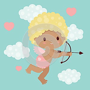 Valentine's Day cupid with bow and arrow