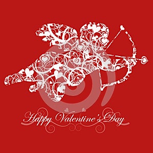 Valentine's Day Cupid with Bow and Heart Arrow