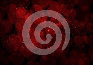 Valentine's day dark red hearts background