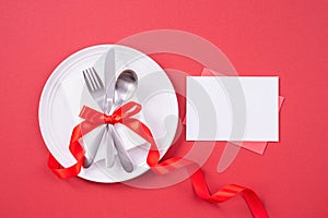 Valentine`s Day design concept - Romantic plate dish in restaurant, holiday celebration meal promotion for couple and lover datin