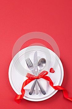 Valentine`s Day design concept - Romantic plate dish in restaurant, holiday celebration meal promotion for couple and lover datin