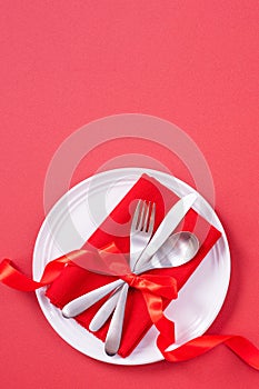 Valentine`s Day design concept - Romantic plate dish in restaurant, holiday celebration meal promotion for couple and lover datin