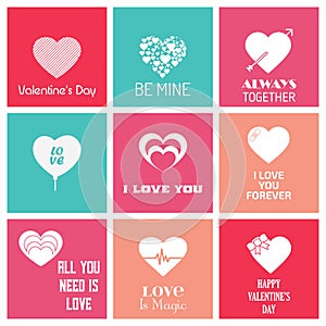 Valentine's day design typography and card with elegent design v