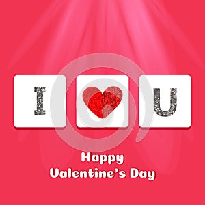 Valentine's day design typography and card with elegent design v