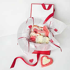 Valentine`s Day Frosted Cookie Gift Box