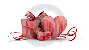 Valentine\'s day gift boxes. Holiday gifts, closeup