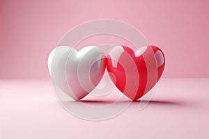 Valentine's Day greeting card features two little hearts, representing a couple