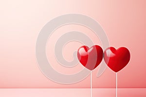 Valentine's Day greeting card features two little hearts, representing a couple