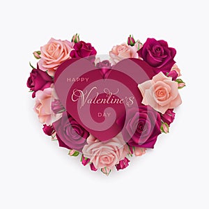Valentine's day greeting card with flowers