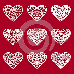 Valentine`s Day Heart, Lace Heart for laser cut, Valentine`s Day