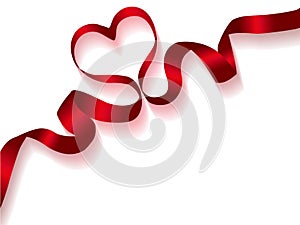 Valentine`s day heart ribbon red.