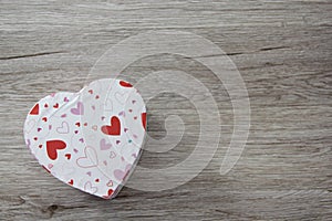 Valentine`s Day. heart on vintage wooden background for advertising baner