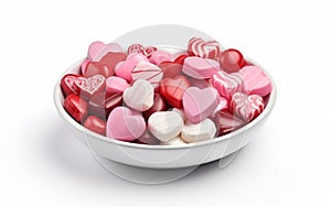 Valentine\'s Day hearts sweet candy Isolated on pure white background