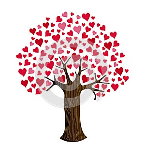 Valentine's Day Hearts on Tree Clip Art