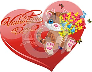 Valentine\'s day holiday card. Vector illustration