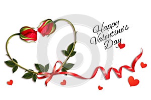 Valentine\'s Day holiday getting card with red roses