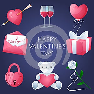 Valentine's day icons set