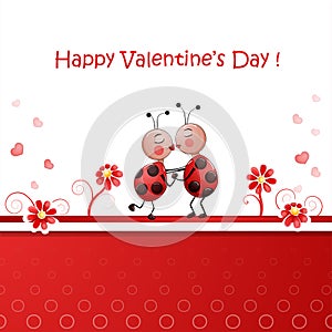 Valentine's day illustration with cute couple