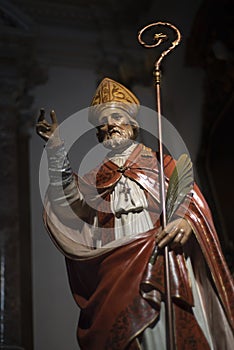 Valentine`s day image. Statue of the saint in the basilica of the Italian city of Terni