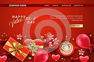 Valentine's day landing page template