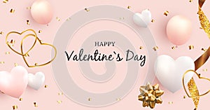 Valentine\'s Day Love and Feelings banner Background Design. Template for advertising, web, social media and fashion ads.