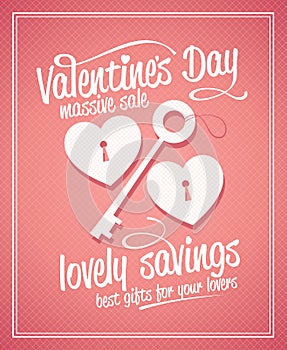 Valentine`s day massive sale typographic design.