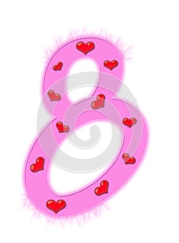 Valentine's day numeral - 8