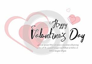 Valentine`s Day party background with pink hearts