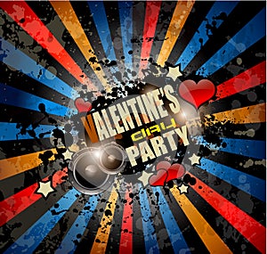 Valentine's Day party invitation flyer background