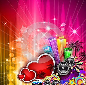 Valentine's Day party invitation flyer background