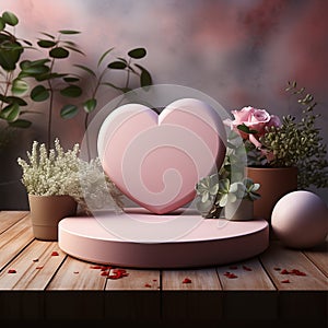 Valentine\'s Day Pedestal Mockup: Elevate Your Love-themed Products
