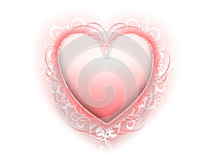 Valentine's Day Pink Heart Flourishes