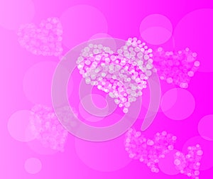 Valentine's day pink hearts bokeh background