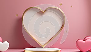 valentine\'s day pink pastel and white background.