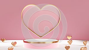 valentine\'s day pink pastel and white background.