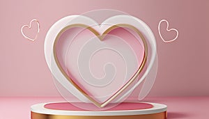 valentine\'s day pink pastel and white background.