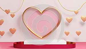 valentine\'s day pink pastel and white background.