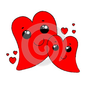 Valentine`s Day. Red heart on a white background.