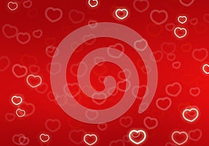 Valentine's day red hearts background