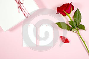 Valentine's day red rose wedding love theme product mockup.