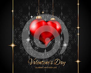 Valentine`s Day Restaurant Menu Template Background for Romantic Dinner
