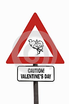 Valentine's Day roadsign