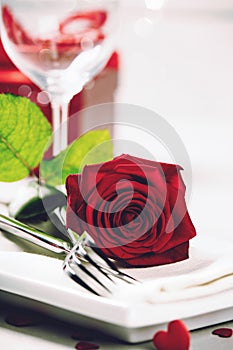 Valentine`s Day or romantic dinner concept