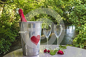 Valentine`s day or romantic dinner concept