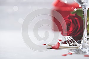 Valentine`s Day or romantic dinner concept photo