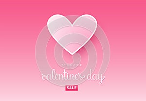 Valentine`s day sale background with heart. Vector eps 10