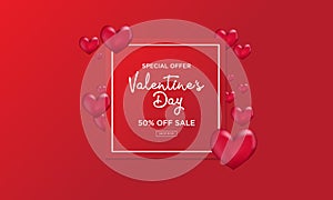 Valentine`s day sale backgrounds with Heart shape