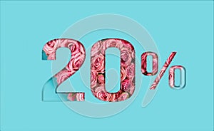Valentine's day sale banner. Promotion of the poster sale or 20 percent discount for sale in the store