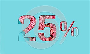 Valentine& x27;s day sale banner. Promotion of the poster sale or 25 percent discount for sale in the store