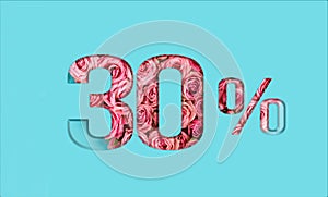 Valentine's day sale banner. Promotion of the poster sale or 30 percent discount for sale in the store